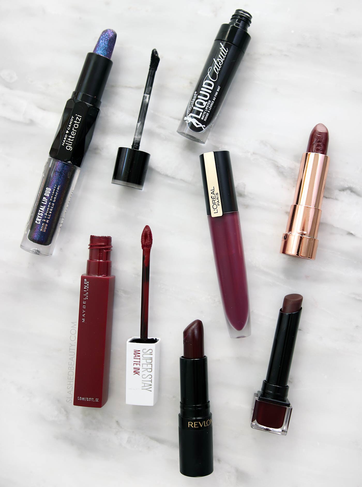 7 Vampy & Bold Drugstore Lipsticks for Fall | Fall Drugstore Lipstick Swatches | Slashed Beauty