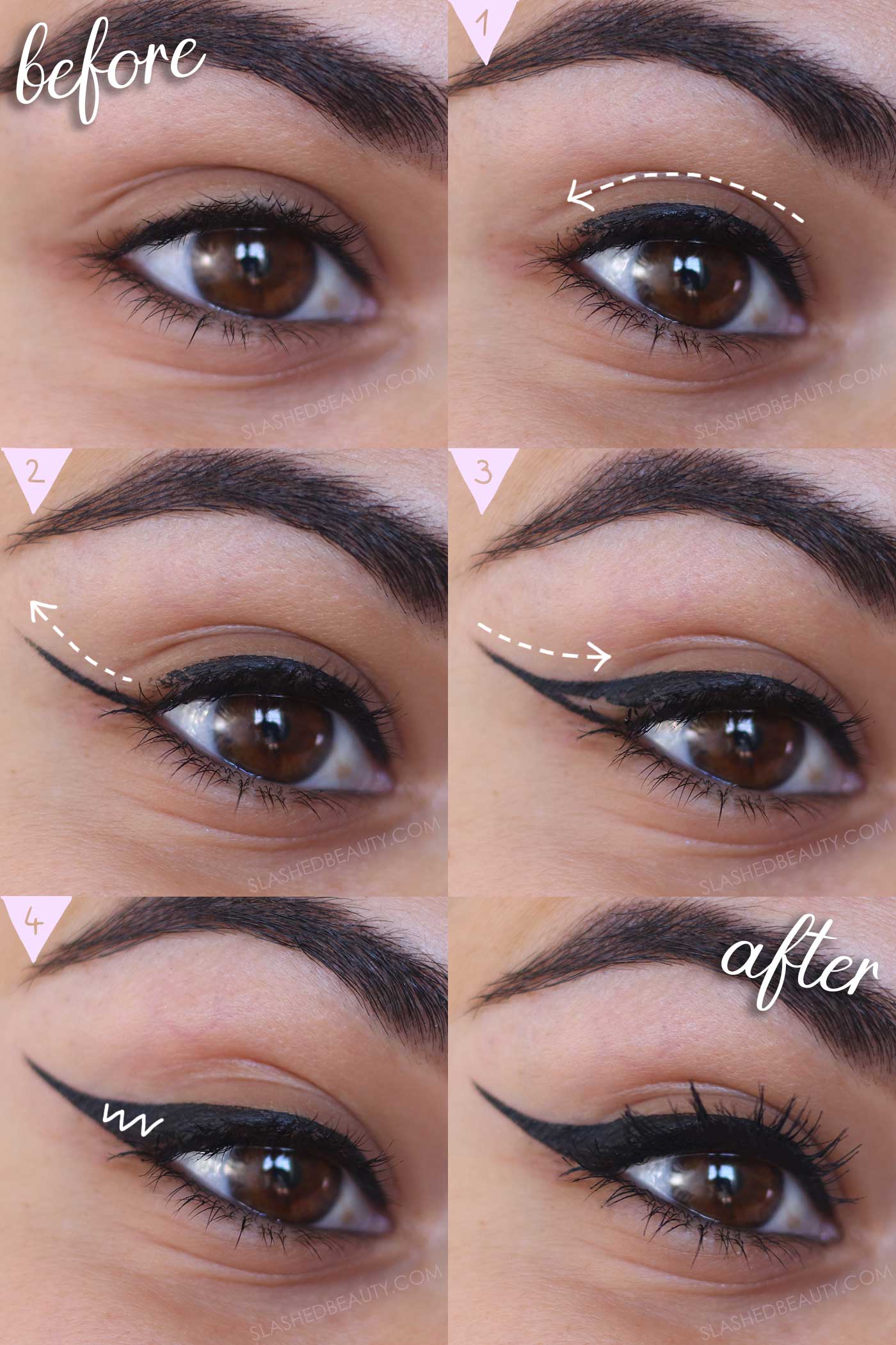 winged eyeliner step by step