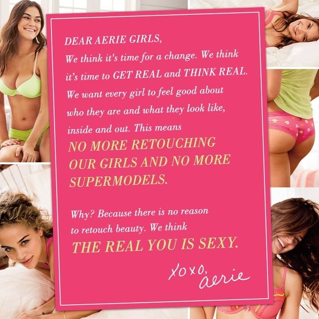 The Real You is Sexy: aerie Stops Retouching Lingerie Models
