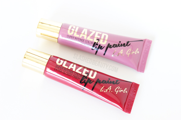 Review & Swatches: L.A. Girl Glazed Lip Paints vs. Too Faced Melted Lipsticks