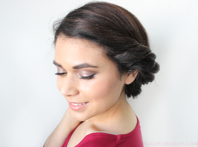 Date Night Hair: Twisted Low Roll Updo Tutorial | Slashed Beauty