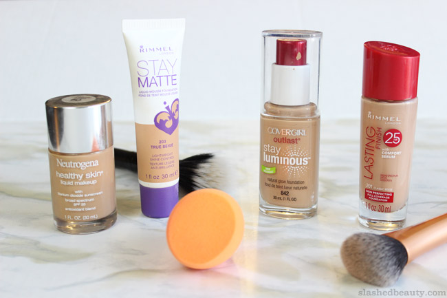 It can  be hard to find the perfect drugstore foundation for your skin. I've tried enough to deem these the best drugstore foundations ever. Click through to find out which one's for you! | Slashed Beauty