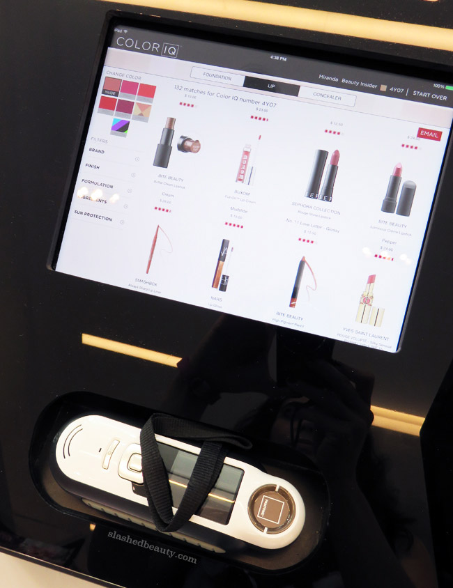 The new SEPHORA + PANTONE Color IQ can match you up with your perfect shade of foundation, concealer and lipstick! Click through to see how it all works. | Slashed Beauty