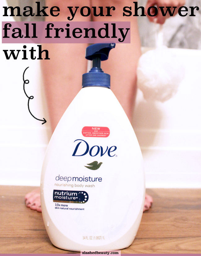 Are you ready for National Healthy Skin Month in November? I’m partnering with Dove and preparing with the Dove Deep Moisture Nourishing Body Wash so I can still enjoy my steamy showers. Click through to see why it’s the best gentle cleanser for relaxing showers. | Slashed Beauty