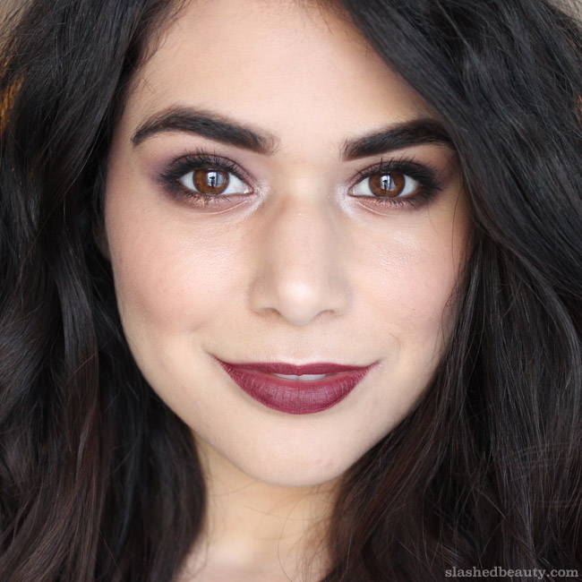 Holiday Party Makeup done with the Morphe 35W palette and the e.l.f. Matte Lip Color in Scarlet Night. Click through for the full tutorial.