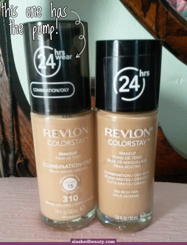 Public Makeup Announcement: Revlon ColorStay Foundation now has a pump! Click through for the details and how to tell the new and old bottles apart.
