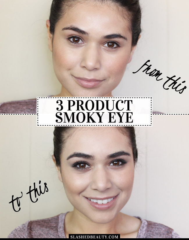 You don't have to reserve smoky eyes for special occasions. Get this everyday smoky eye in under 10 minutes with only 3 eye products! Click through for the tutorial. | Slashed Beauty