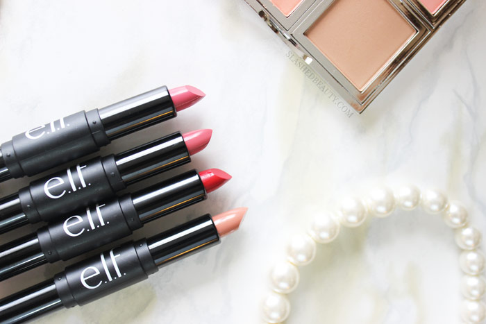 The new e.l.f. Day to Night Lipstick Duos are perfect for building up your collection, or traveling. See swatches of all four duos! | Slashed Beauty
