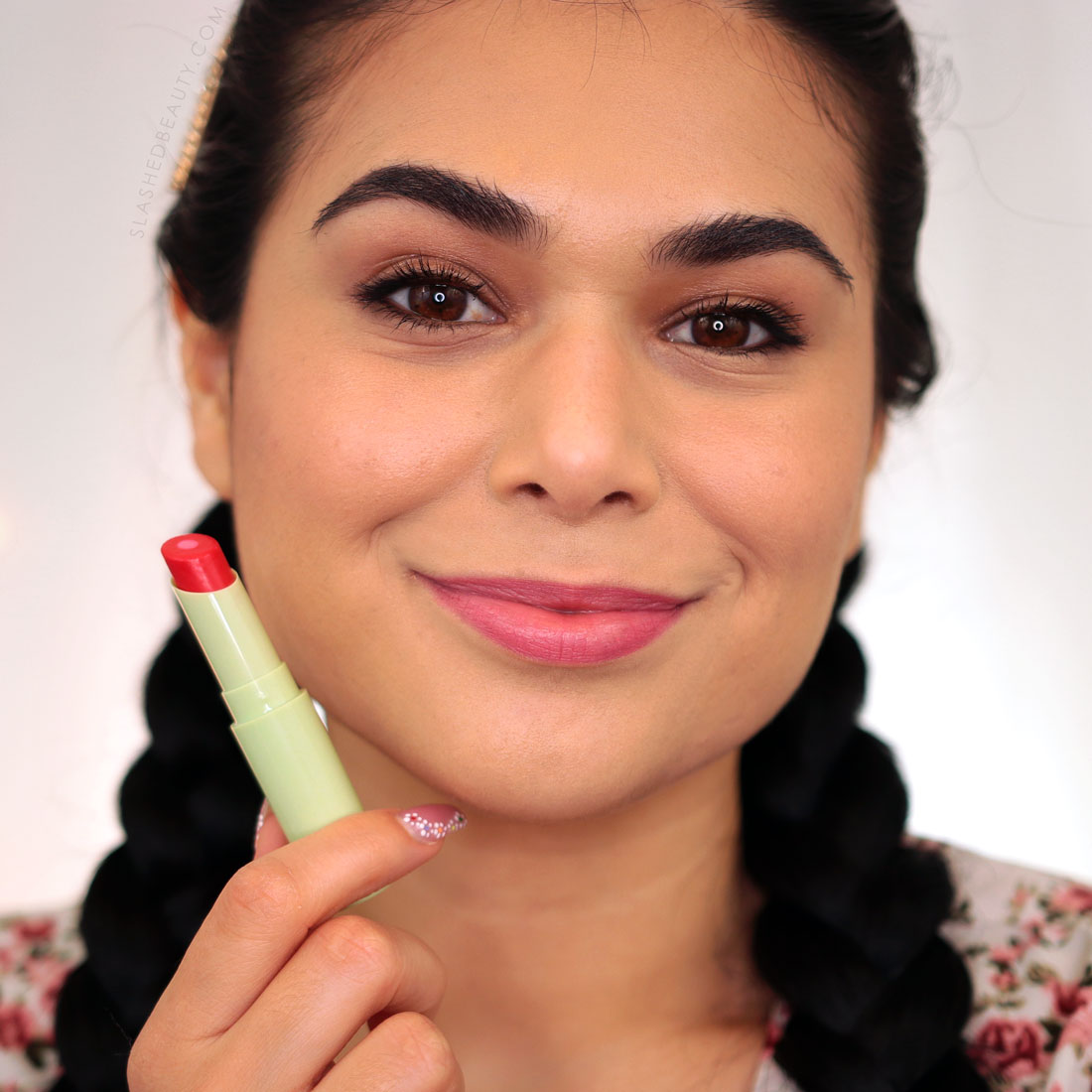 Miranda wearing Pixi +Rose Lip Nourisher | 7 Perfect Spring Drugstore Lipsticks & Lip Glosses | Slashed Beauty