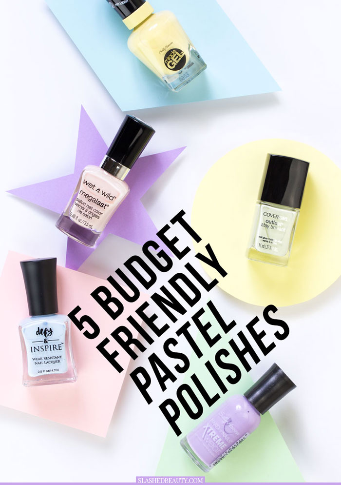 Discover these five light and bright pastel drugstore nail polishes for spring and summer! | Slashed Beauty