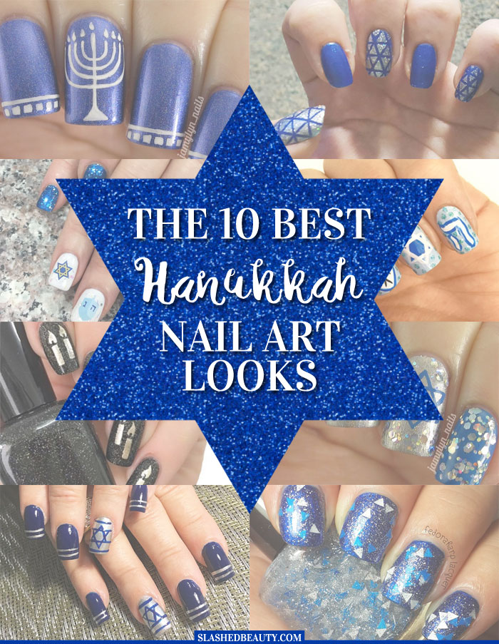 Check out the ten best Hanukkah nail art looks from Instagram! | Slashed Beauty