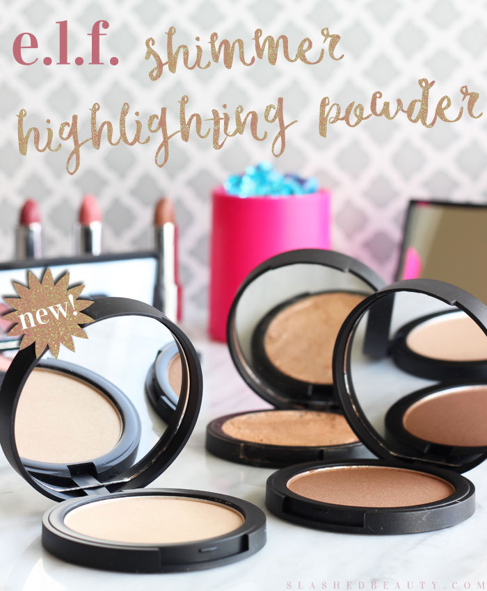 Check out why the e.l.f. High Definition Shimmer Highlighting Powder is my new favorite powder highlight. See swatches of all three shades! | Slashed Beauty
