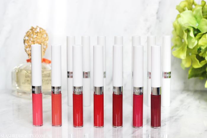 Do the CoverGirl Outlast All Day Custom Reds Lip Colors truly last all day, let alone 24 hours? Watch the demo, see lip swatches and read the full review. | Slashed Beauty