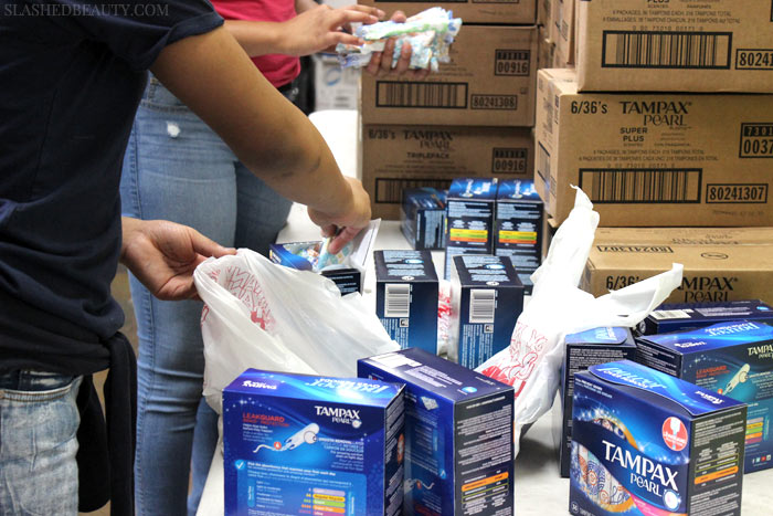 I teamed up with Tampax to donate 40,000 tampons to homeless high school students. Discover the impact of donating feminine care items to disadvantaged girls and women. | Slashed Beauty