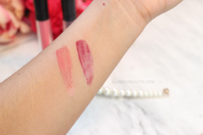 e.l.f. Tinted Lip Oil Swatches - These five lightweight lip products are great to pop on for your summer looks. Convenient and comfortable, which one is right for you? | Slashed Beauty
