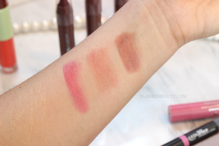 Mineral Fusion Sheer Moisture Lip Tint Swatches - These five lightweight lip products are great to pop on for your summer looks. Convenient and comfortable, which one is right for you? | Slashed Beauty