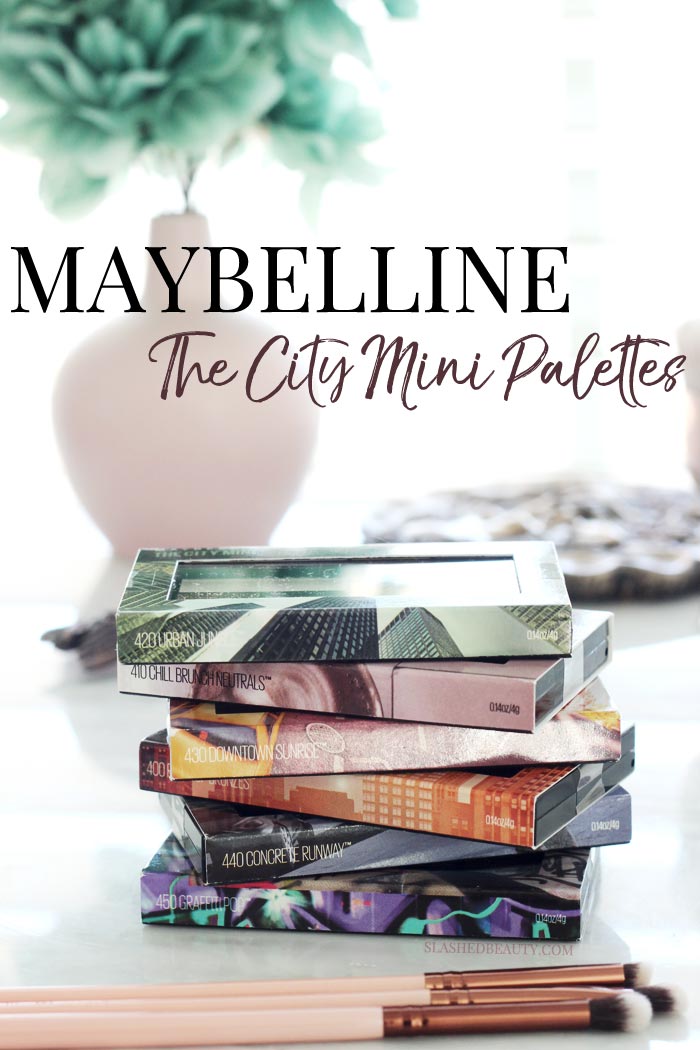 Are the new Maybelline The City Mini Palettes must-haves? Check out swatches of all six palettes and hear which ones you should pick up or skip. | Slashed Beauty