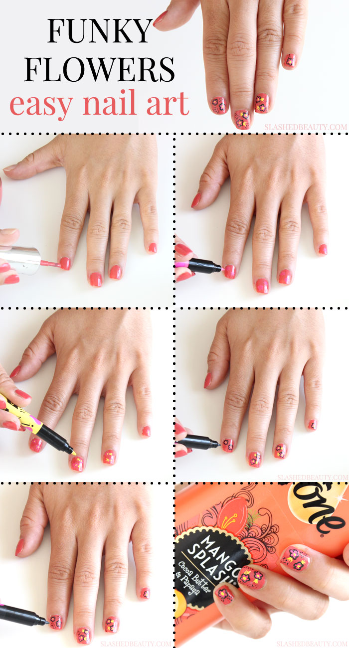 EASY FLOWER NAIL ART FOR BEGINNERS 