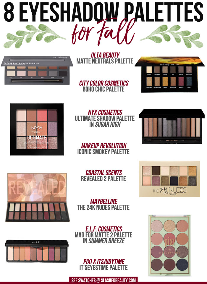 These 8 budget-friendly eyeshadow palettes for fall will have you on-trend for the season without breaking the bank. See which ones you need to complete your collection! | Slashed Beauty