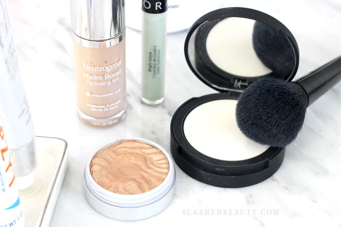 Sometimes you have to put makeup over acne breakouts. Here's a routine for lightweight coverage that won't make the problem worse! | Slashed Beauty