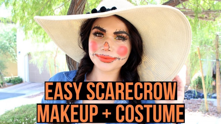 DIY Scarecrow Halloween Costume + Makeup Tutorial