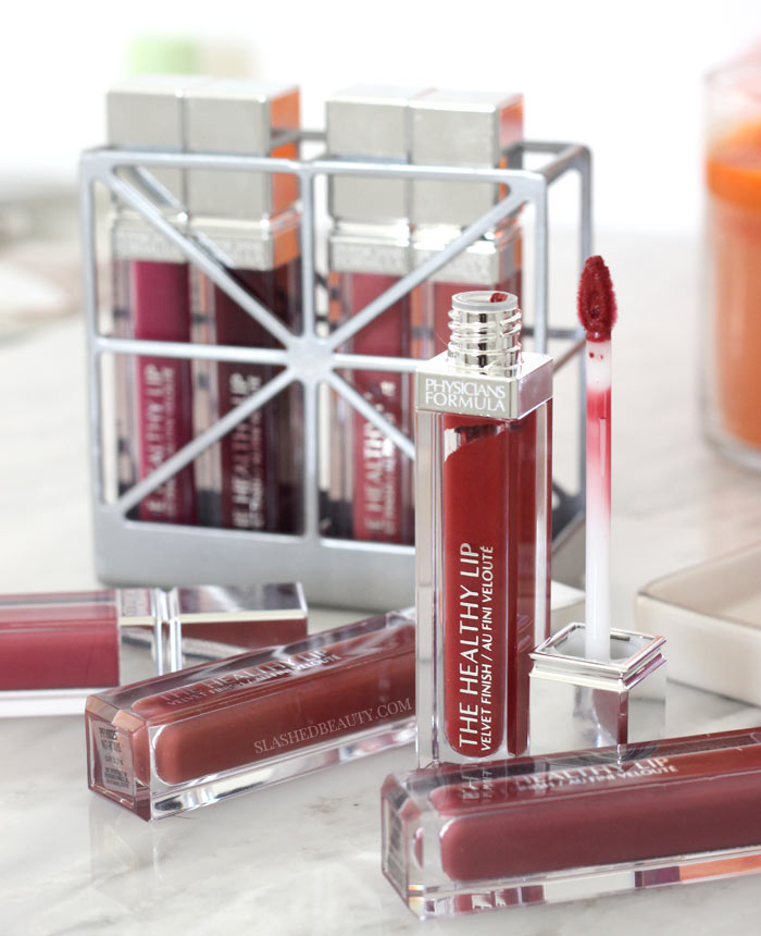 Take a close look at the brand new Physicians Formula The Healthy Lip Liquid Lipsticks-- see lip swatches & decide if they're must haves! | Slashed Beauty