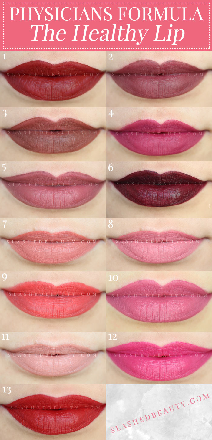Take a close look at the brand new Physicians Formula The Healthy Lip Liquid Lipsticks-- see lip swatches & decide if they're must haves! | Slashed Beauty