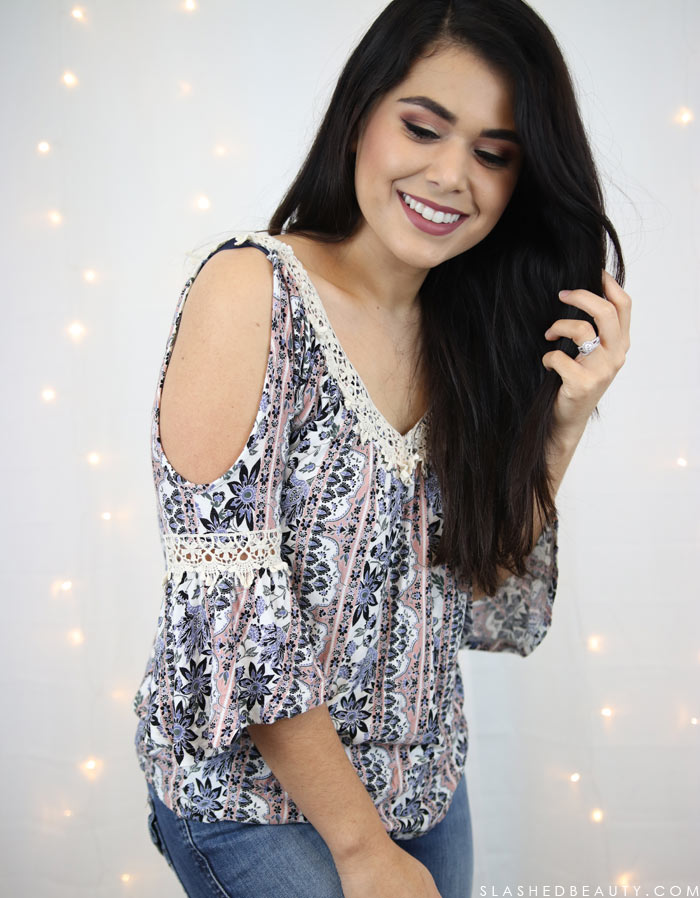 Boho Cold Shoulder Top - Neighborhood clothing swaps are a fun way to declutter and add to your closet for free! See how to organize a clothing swap with friends and refresh your wardrobe. | Slashed Beauty