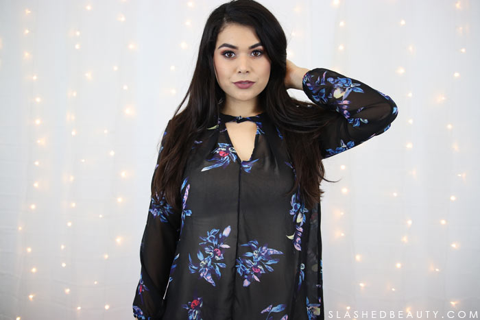 Sheer black floral top - Neighborhood clothing swaps are a fun way to declutter and add to your closet for free! See how to organize a clothing swap with friends and refresh your wardrobe. | Slashed Beauty