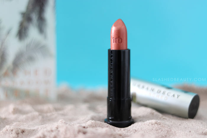 Urban Decay Beached Vice Lipstick in Heatwave | Slashed Beauty