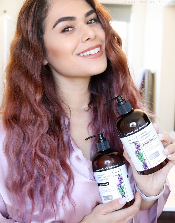 How I've changed my summer hair care routine for color treated hair. I discovered this affordable shampoo and conditioner from ApotheCARE Essentials at CVS that gives me salon hair on a budget. | Slashed Beauty