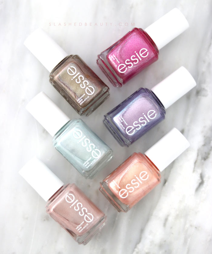 See swatches of the 2018 essie Seaglass Shimmers collection! | Slashed Beauty