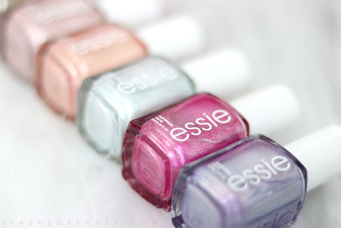 See swatches of the 2018 essie Seaglass Shimmers collection! | Slashed Beauty