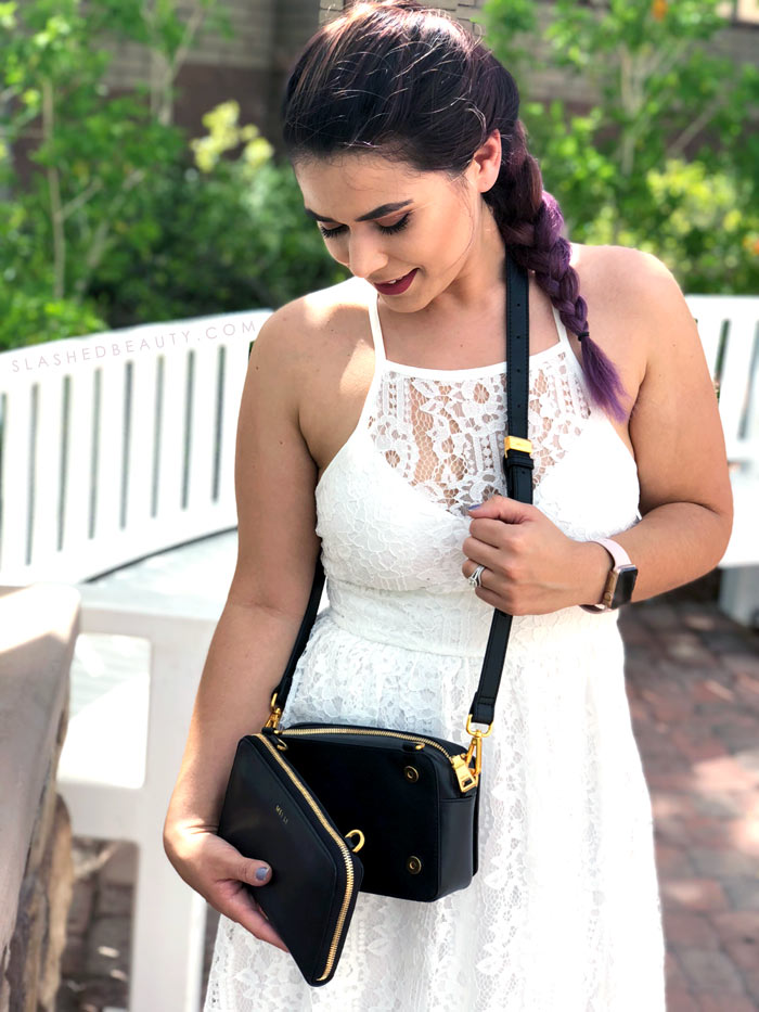Need a small bag for every occasion? Check out the Mei Li Audrey bag, which can be worn as a backpack, waist bag, crossbody and hand bag! | Slashed Beauty