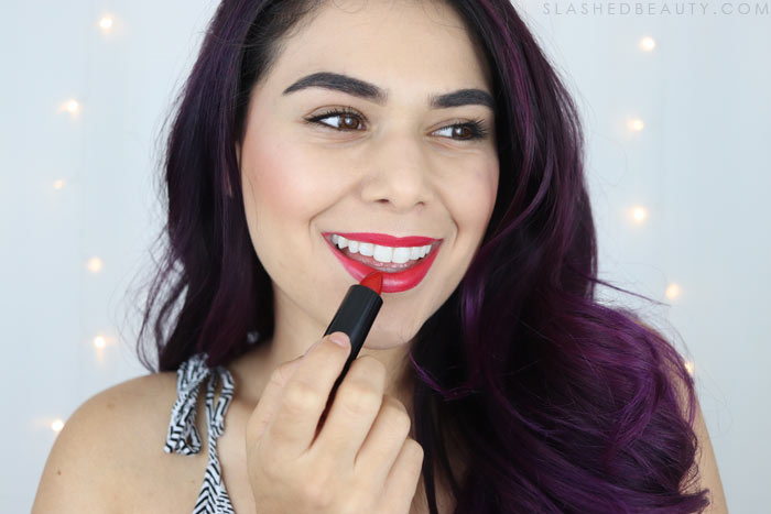 Drugstore red lipstick: This 10 minute summer makeup tutorial will get you out the door quickly and have you looking polished all day! | Slashed Beauty