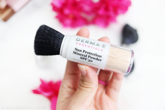 If you're not reapplying your SPF, your efforts are shot. Here's how to reapply SPF over makeup without ruining it with Derma E Sun Protection Mineral Powder so you stay protected all day. | Slashed Beauty