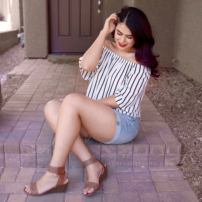 Dressy Crop Top: See what I picked up on my recent trip to Macy's Backstage to refresh my summer wardrobe. All these summer styles were $20 and under! Watch the summer clothing try on haul. | Slashed Beauty