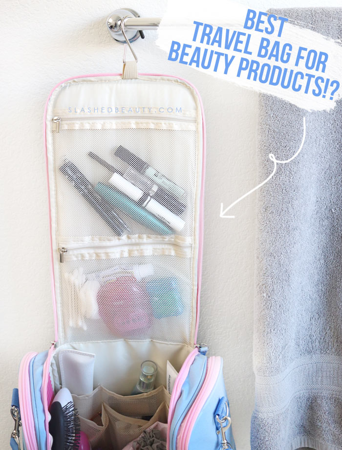 If you're looking for a travel bag for beauty products that can accomodate your full routine, you'll want to check out the MelodySusie Toiletry Bag. See what all fits inside! | Slashed Beauty
