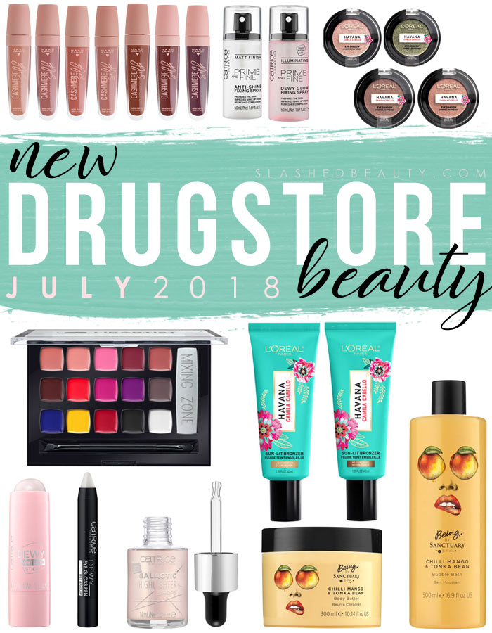 See what new drugstore and beauty launches have released in July 2018! New makeup from L'Oreal, Honest Beauty and more. | Slashed Beauty
