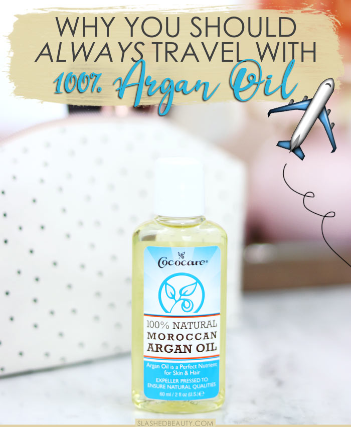 If you're trying to pack light for your next vacation, you need to pack a bottle of 100% Argan Oil. Find out how many ways you can use Argan Oil while traveling. | Slashed Beauty