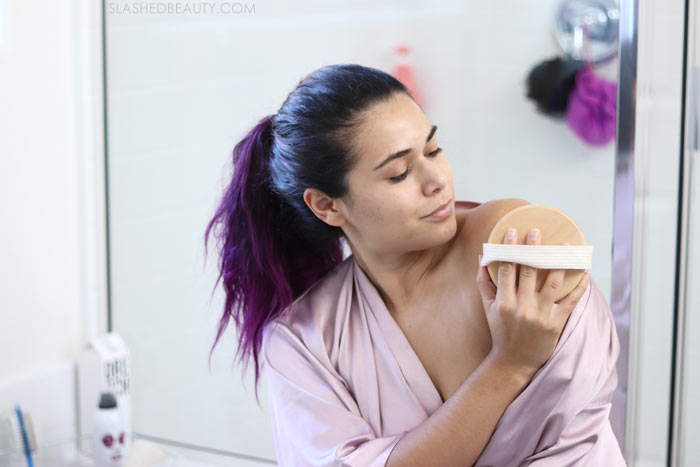 Add dry brushing to your skin care routine to help fix dry skin, ingrown hairs and reduce the appearance of KP. | Slashed Beauty