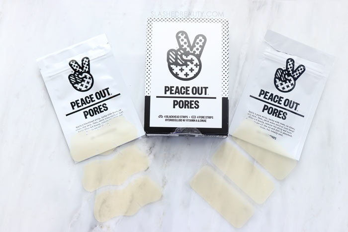 Peace Out Pore Treatment Strips Review | Peace Out Acne Healing Dots and Pore Treatment Strips use hydrocolloid technology to draw out impurities, heal blemishes and prevent blackheads. Check out how it works! | Slashed Beauty