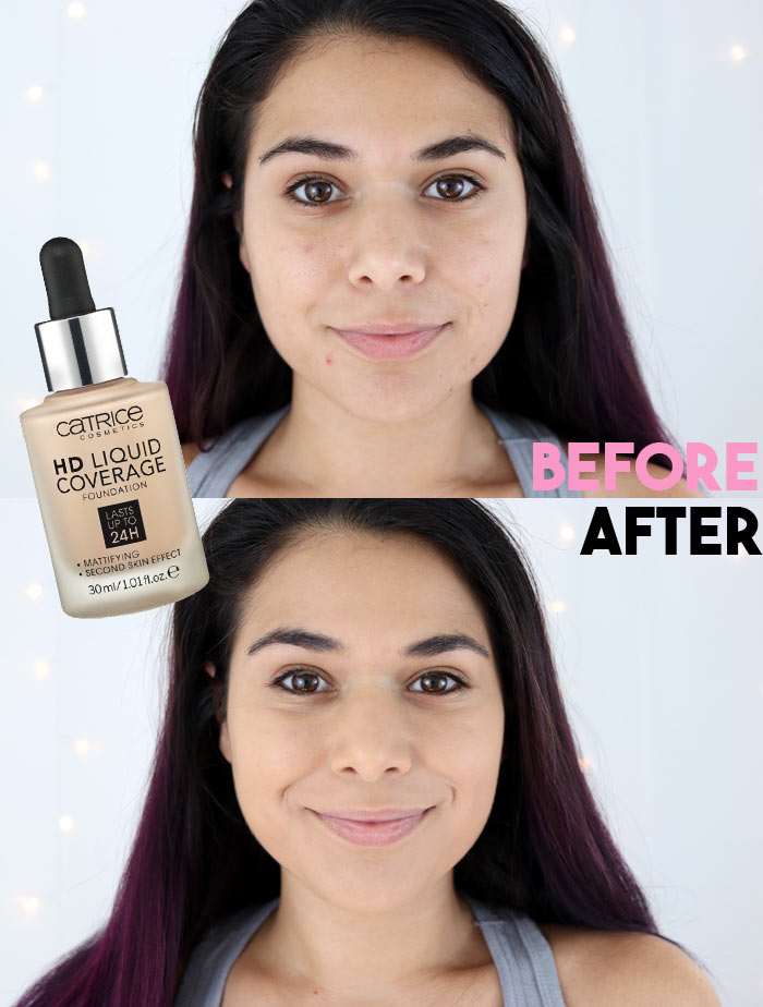 See a Before and After Review of the Catrice HD Liquid Coverage Foundation: Full Coverage and Lightweight Drugstore Foundation | Slashed Beauty