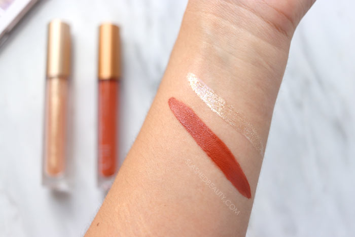 Review of e.l.f. Cosmetics Modern Metals Liquid Gold Lip Gloss with swatches | Slashed Beauty