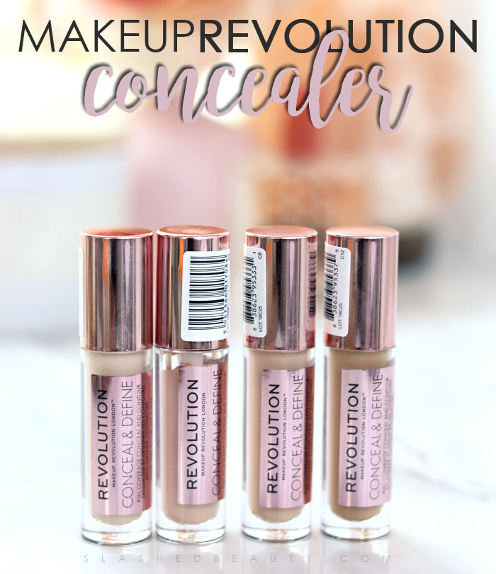 Makeup Revolution Concealer | Revolution Beauty Conceal & Define Concealer Review and Swatches | Slashed Beauty