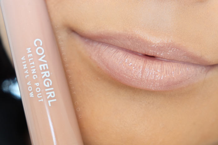 Covergirl Melting Pout Vinyl Vow Lipgloss Review and Lip Swatches : Nudist's Dream | Slashed Beauty
