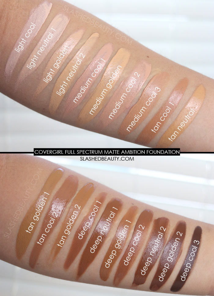 Covergirl Full Spectrum Matte Ambition Foundation Review and Swatches | Slashed Beauty