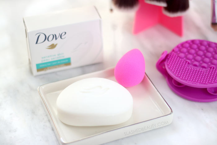 Clean Makeup Brushes with Dove Soap | Easy Cheap Way to Clean Makeup Brushes | Slashed Beauty