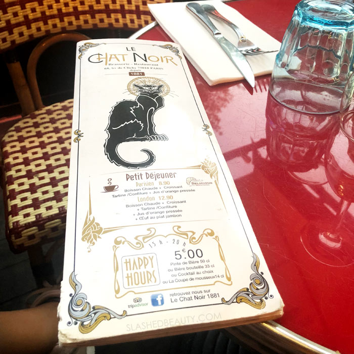 The Best 4 Days in Paris Itinerary: What to See in Paris & How to Do It in 4 Days | Le Chat Noir Restaurant | Slashed Beauty