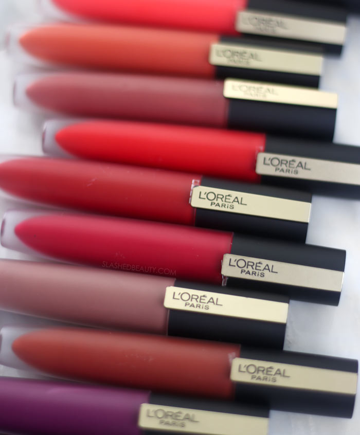 The L'Oréal Paris Makeup Rouge Signature Lasting Matte is like a liquid lipstick and lip stain fusion! | Comfortable Matte Drugstore Liquid Lipstick Swatches | The Best Drugstore Lip Stain | Slashed Beauty
